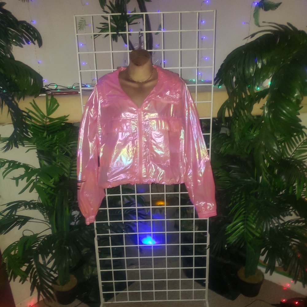 Pink Iridescent Women's Puffer Jacket